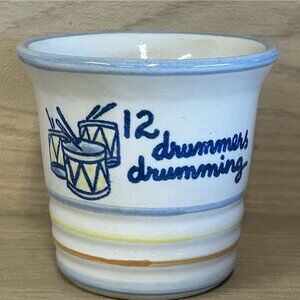 Louisville Stoneware Punch Cup 12 Drummers Drumming 12 Days of Christmas Mug